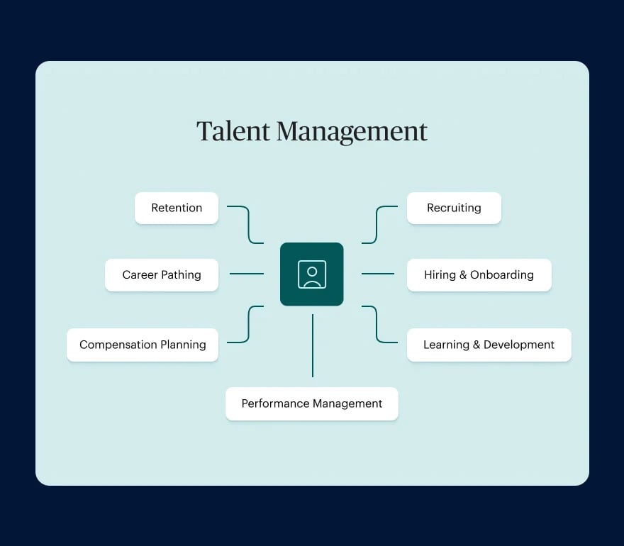 A diagram showing all the aspects of Talent Management