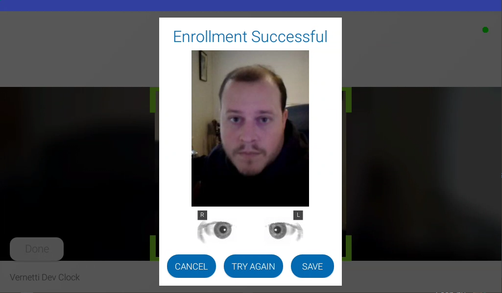 the save button is in the bottom right corner, in the left corner there is a cancel button, and in the center there is a try again button