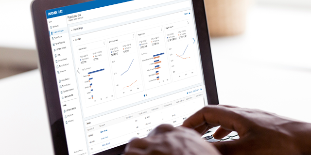 an employee viewing a reports dashboard