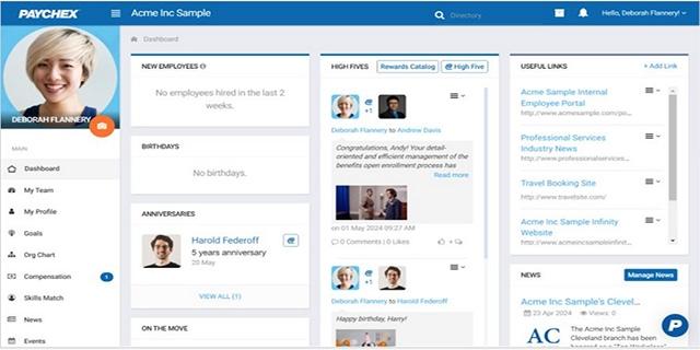 screenshot form engage on Paychex Flex