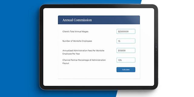 PEO Channel Partner Calculator card