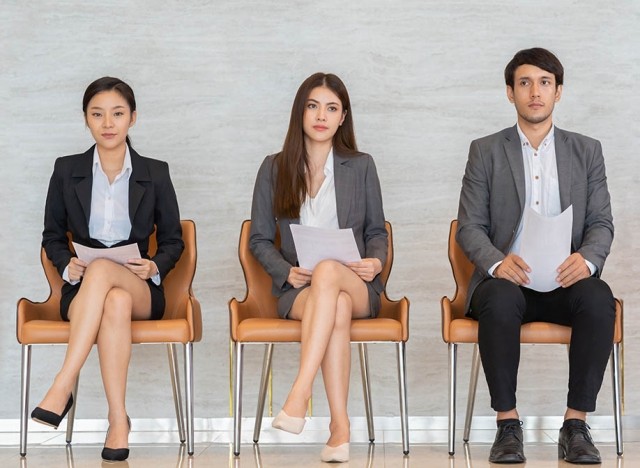 Employees sitting together in the office