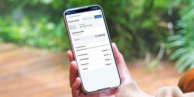 A paystub on a mobile device
