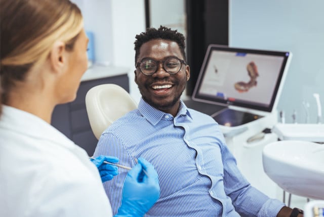 A man at the dentist